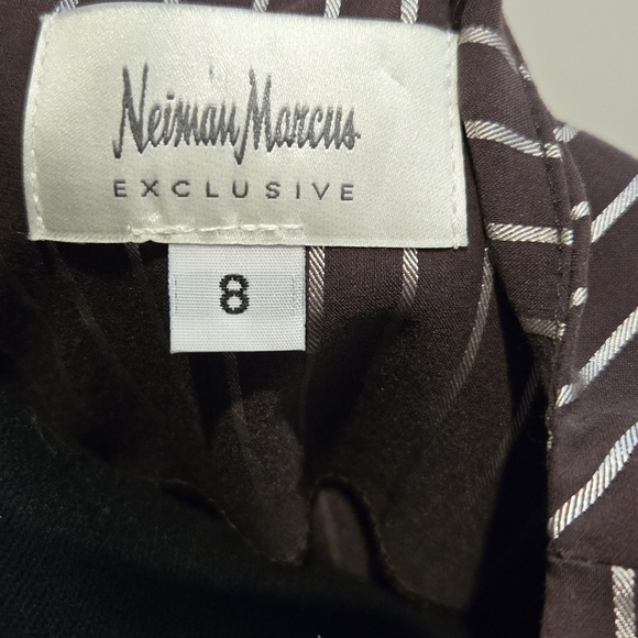Neiman Marcus Brown and White Striped Dress - Picture 4 of 5